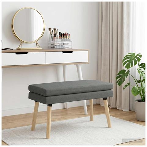 Panchina a doppio strato Grigio Scuro 80 x 40 x 47 cm Tessuto - Foto 2
