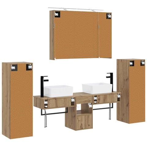 Set di mobili per il bagno 6 pcs Rovere Artigianale - Foto 9