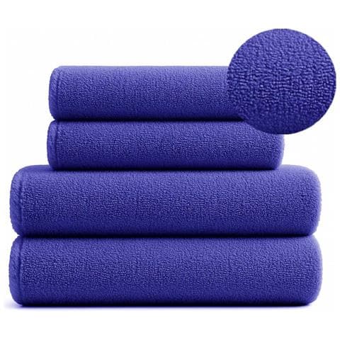 Set di asciugamani Diana, 4 pezzi - 2x50x90 cm + 2x70x140 cm - Colore: bluette - Alta qualità - Ultra assorbenti - Foto 5