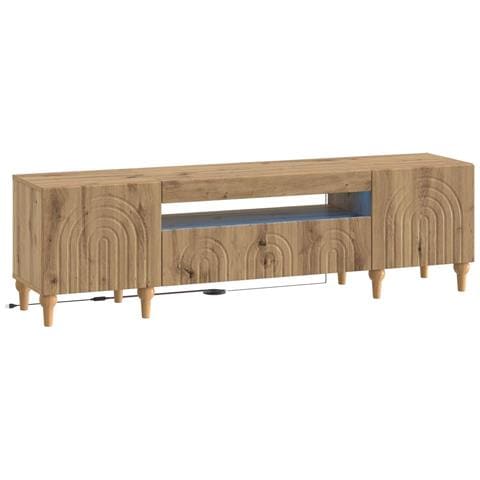Mobile TV LED ALKMAAR Rovere Artigianale Legno ingegnerizzato - Foto 1