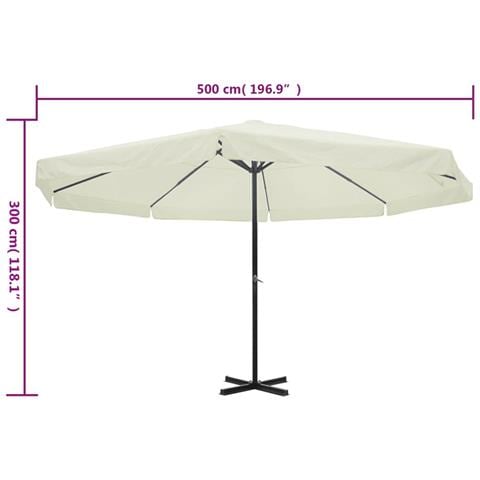 Ombrellone bianco in alluminio 500 cm - Foto 5