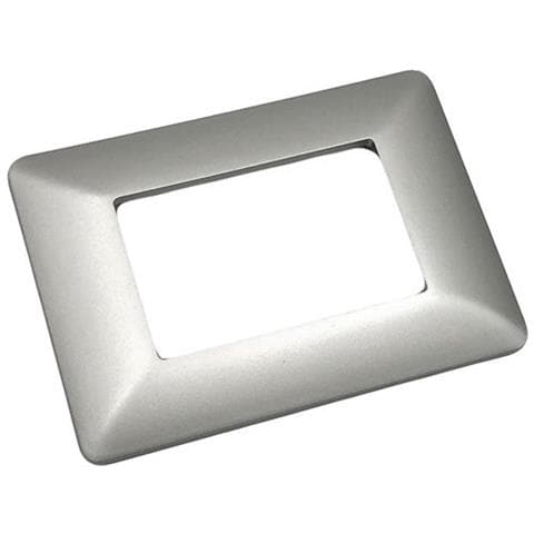 10 Placche Muro 3 Posti Moduli Argento Silver Opaco Compatibile Tipo Bticino Matix - Foto 1