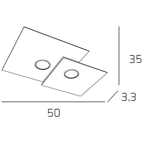 Plafoniera Moderna Plate Metallo Bianco 2 Luci Gx53 - Foto 2