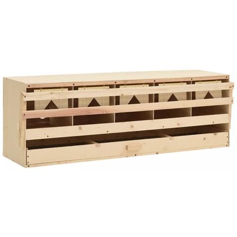Casetta Cova per Galline 5 Scomparti 117x33x38 cm Legno di Pino - Foto 1