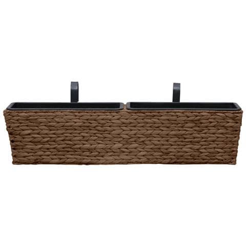 Fioriere 2 pz in Giacinto Intrecciato Marrone - Foto 2