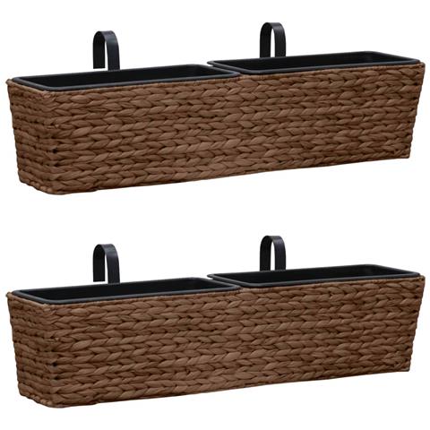 Fioriere 2 pz in Giacinto Intrecciato Marrone - Foto 1