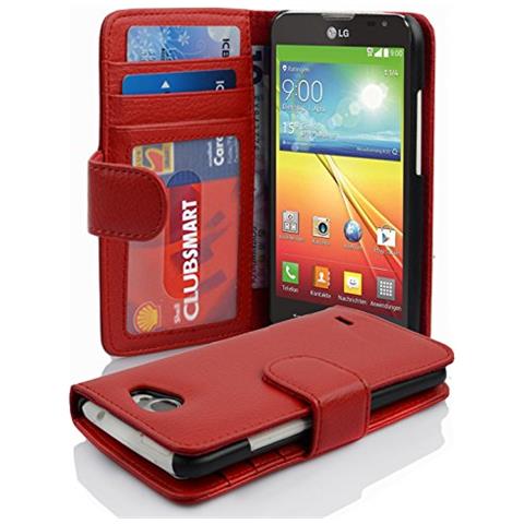 Custodia Compatibile Con Lg L70 In Rosso Cremisi - Coperchio Protettivo Con Chiusura Magnetica E 3 Slot Per Carte - Foto 1