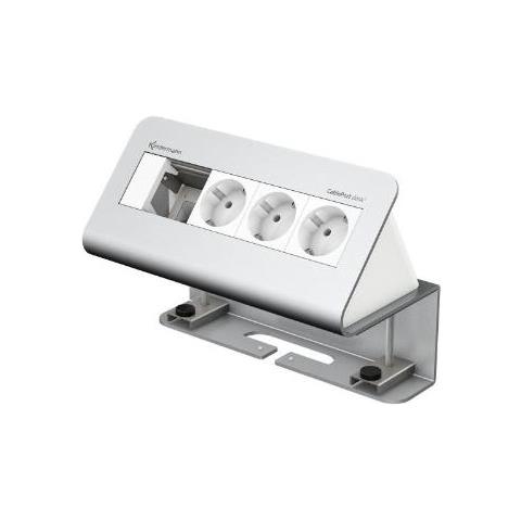 Cableport Desk 4-fold - Steckdosengehuse - Oberflche Montierbar - Spannungsversorgung X 3 - Eloxiertes Aluminium (7430000053)  - Foto 1