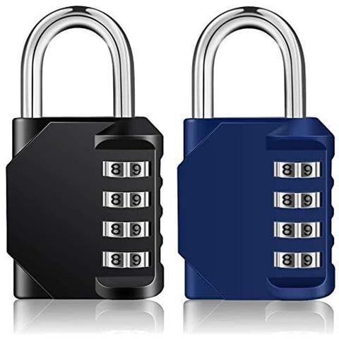 Lucchetti A Combinazione A 4 Cifre Locker Lucchetti Per Palestra Armadietti Scuola Locker Resistente Agli Agenti Atmosferici Per Esterni Lucchetto Per Cancello Recinzione Baracca Garage Ecc (black Blue)  - Foto 1