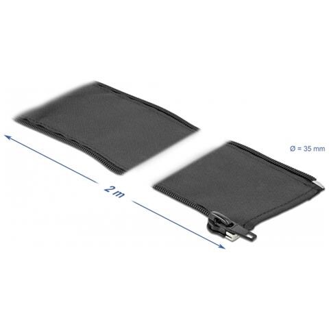 Manicotto intrecciato con cerniera lampo 2 m x 35 mm nero - Foto 4