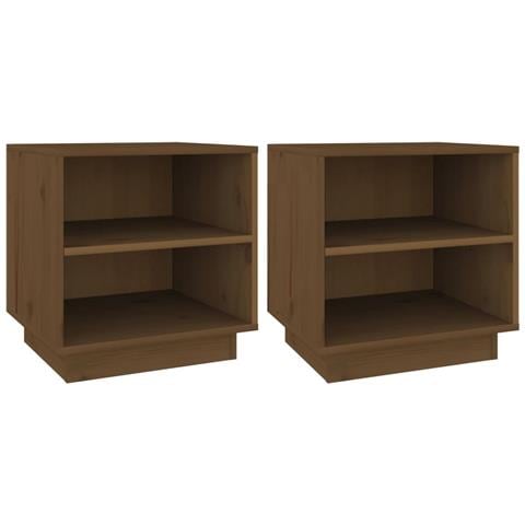 Comodini 2 Pz Miele 40x34x40 Cm In Legno Massello Di Pino - Foto 1