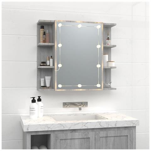 Mobile A Specchio Con Led Grigio Sonoma 70x16,5x60 Cm - Foto 10