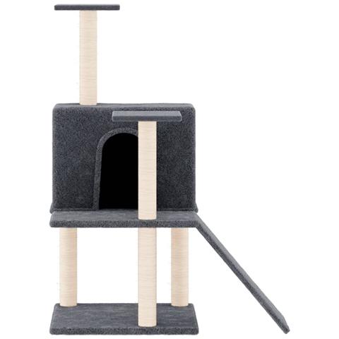 Albero Per Gatti Con Tiragraffi In Sisal Grigio Scuro 109 Cm - Foto 2