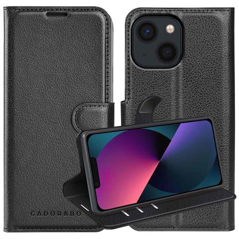 Cadorabo Custodia Compatibile Con Apple Iphone 13 Mini In Nero Carbone - Coperchio Protettiva Con Chiusura Magnetica, Funzione Stand E Tasca Per Le Carte - Foto 1