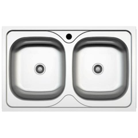 Lavello Incasso Cucina Mp862v Acciaio 86x50 Cm Due Vasche - Foto 1