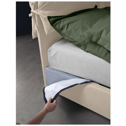 Letto Matrimoniale, Il Modello Lille E' Un Letto Semplice Ma Allo Stesso Tempo Raffinato, Rete A Doghe 160x190 Cm, Compreso Box Contenitore, Rivestimento Sfoderabile, Made In Italy - Foto 7