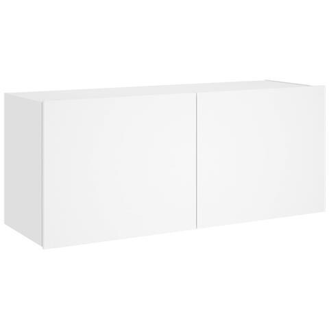 Mobile Tv A Parete Con Luci Led Bianco 100x35x41 Cm - Foto 3