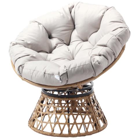 Papasan Poltrona Effetto Rattan Con Cuscino - Foto 1