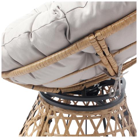 Papasan Poltrona Effetto Rattan Con Cuscino - Foto 5