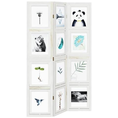 Divisorio Ambienti 3pannelli Bianco Legno Massello Di Paulownia - Foto 2