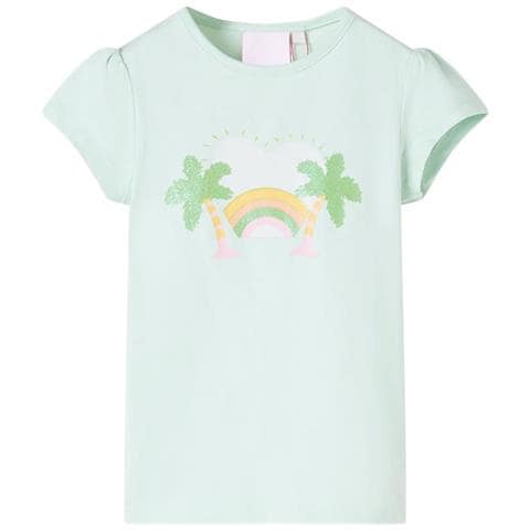 Maglietta Da Bambina Menta Chiaro 92 - Foto 1