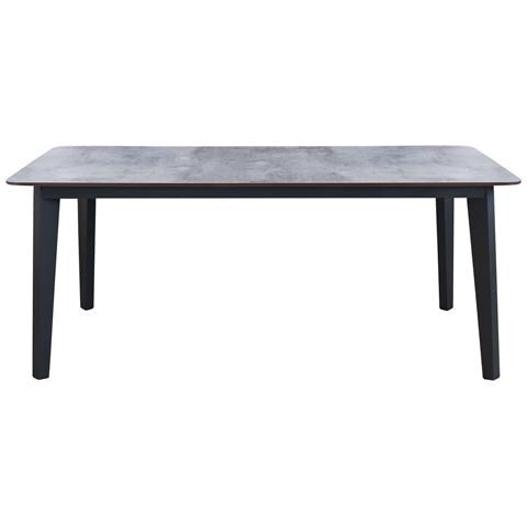 Tavolo 180x90 Cm Da Giardino Con Struttura In Alluminio E Piano In Laminato Grigio Chiaro Roma - Foto 2