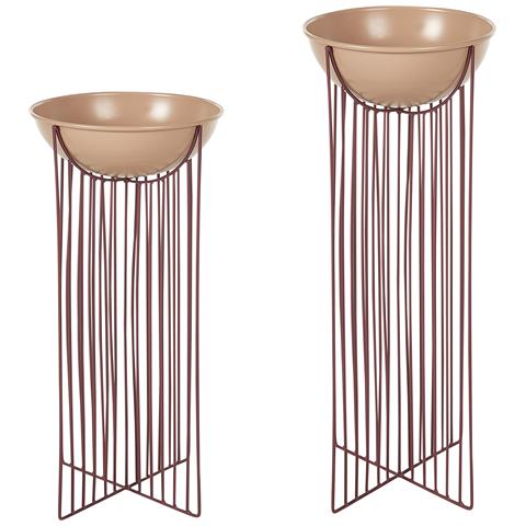 Set Di 2 Vasi Rialzati Per Piante Ficaria Metallo 22 Cm Rosa - Foto 2
