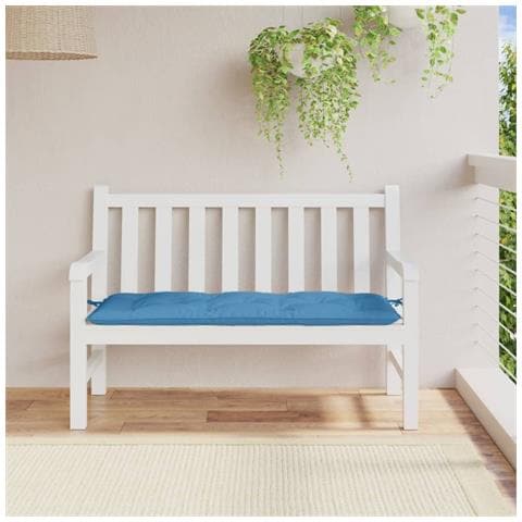Cuscino Per Panca Da Giardino Blu Mélange 120x50x7cm In Tessuto - Foto 3