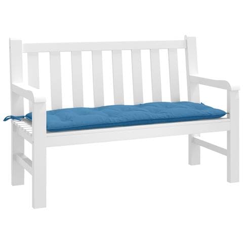 Cuscino Per Panca Da Giardino Blu Mélange 120x50x7cm In Tessuto - Foto 1