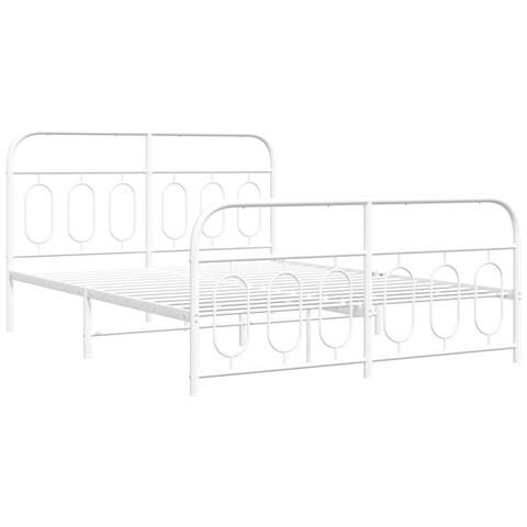 Giroletto Con Testiera E Pediera Metallo Bianco 150x200 Cm - Foto 3