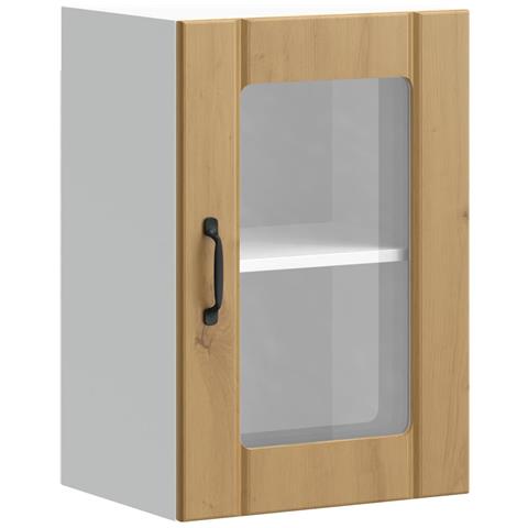 Pensile Da Cucina Con Porta In Vetro Lucca Rovere Artigianale - Foto 2