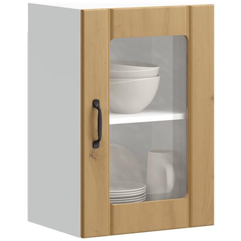 Pensile Da Cucina Con Porta In Vetro Lucca Rovere Artigianale - Foto 1