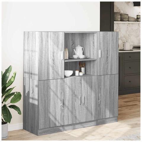Set Di Mobili Da Cucina 3 Pz Grigio Sonoma In Truciolato - Foto 3