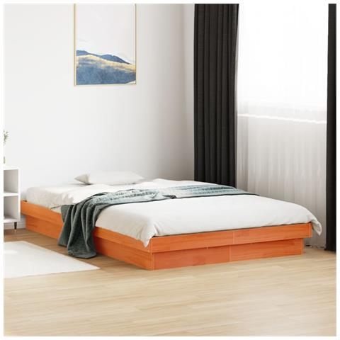 Lusso Casadino - Giroletto Led Marrone Cera 135x190 Cm In Legno Massello Di Pino - Foto 2