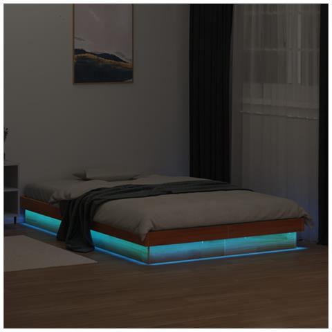 Lusso Casadino - Giroletto Led Marrone Cera 135x190 Cm In Legno Massello Di Pino - Foto 8