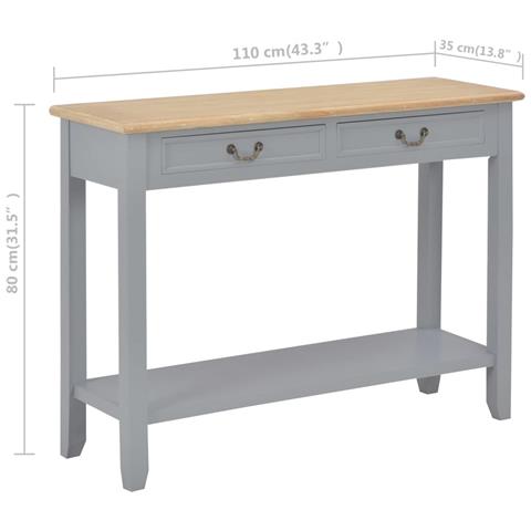 Lusso Casadino -  Tavolo Consolle Grigio 110x35x80 Cm In Legno - Foto 8