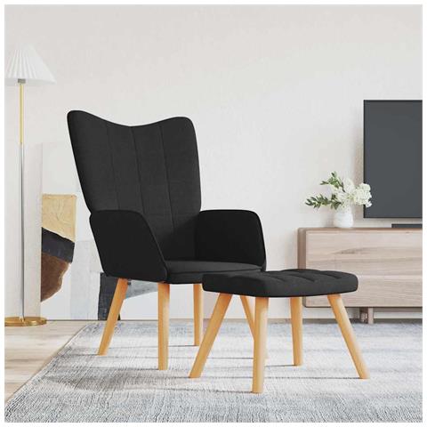 Lusso Casadino -  Poltrona Relax Con Poggiapiedi Nero In Tessuto - Foto 8