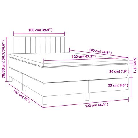 Giroletto a Molle con Materasso Crema 120x190 cm in Tessuto - Foto 9