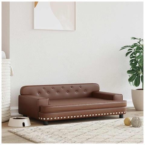Lettino per Cani Marrone 90x53x30 cm in Similpelle - Foto 2