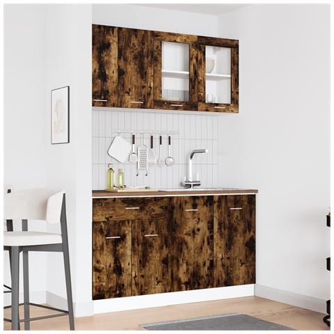 Set di armadi da cucina in rovere affumicato legno ingegnerizzato - Foto 2