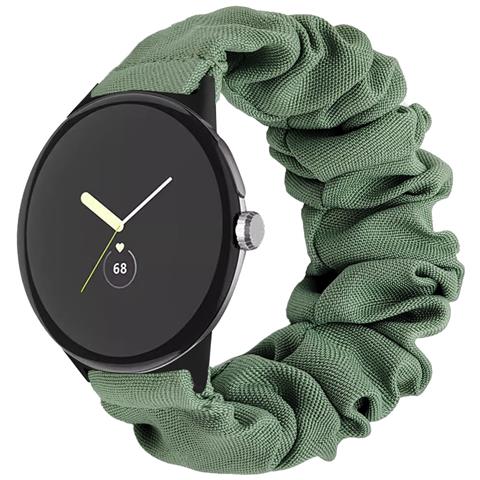 Cinturino Per Orologio Intelligente A Scrunchie Compatibile Con Google Pixel 2 - Tessuto Confortevole Ed Elegante Green - Foto 1