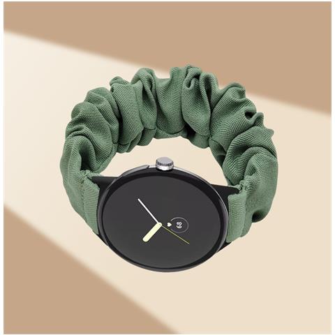Cinturino Per Orologio Intelligente A Scrunchie Compatibile Con Google Pixel 2 - Tessuto Confortevole Ed Elegante Green - Foto 2
