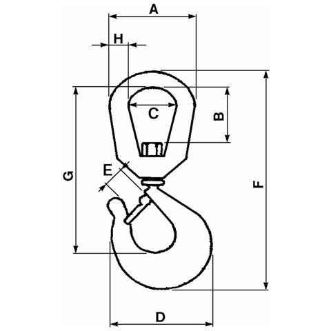 Gancio Girevole Con Sicura Portata 800kg - Foto 2