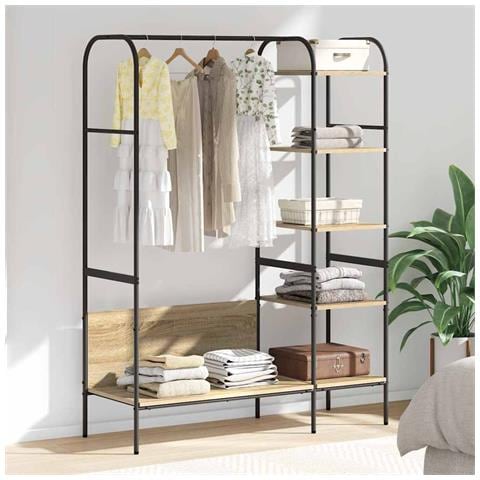 Stendibiancheria Marrone 120 x 44 x 160 cm Legno multistrato - Foto 2