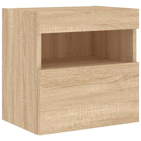 Set Mobili TV a Muro 7 pz con Luci LED Rovere Sonoma - Foto 9