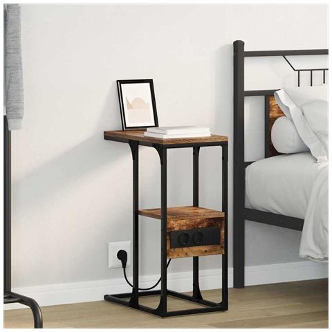 Armadio da Notte con cassetto Rovere fumo 41.5 x 26 x 60.5 cm - Foto 2