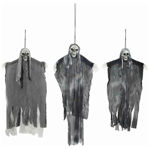 Fantasma appeso di Halloween 3 pcs Nero 66 x 110 cm Poliestere - Foto 1