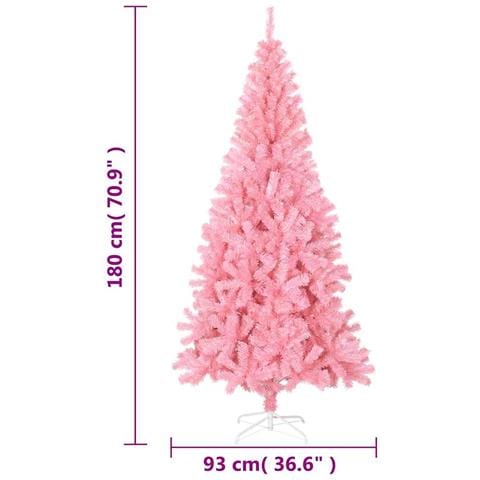 Albero Di Natale Artificiale Sottile Con Base Rosa 180 Cm Pvc - Foto 7