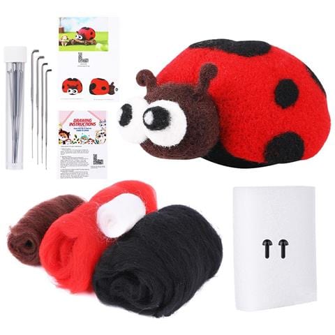 Kit Fai Da Teeltrimento Ad Ago Coccinella - Crea Il Tuo Adorabile Animale In Feltro Di Lana - Foto 1