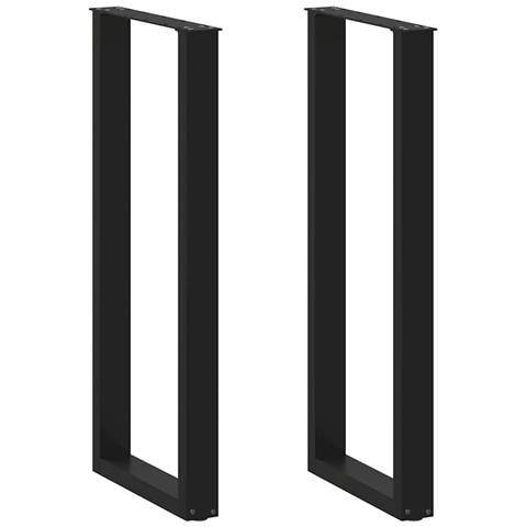 Gambe per tavolo da bar a forma di U 2 pz nere 40x(110-111) cm in acciaio - Foto 1
